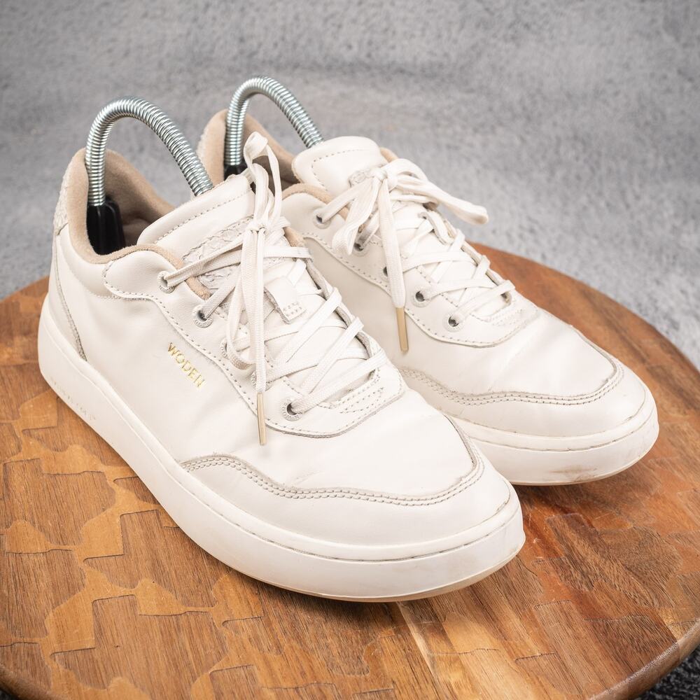 Woden White Leather Sneakers Trainers Scandinavian Design Shoes‎ Size US 7.5/39